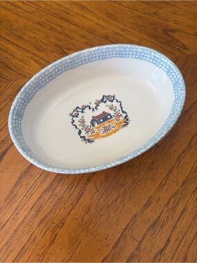Vintage Teamson 1995 Oval Stoneware Ceramic Casserole Dish